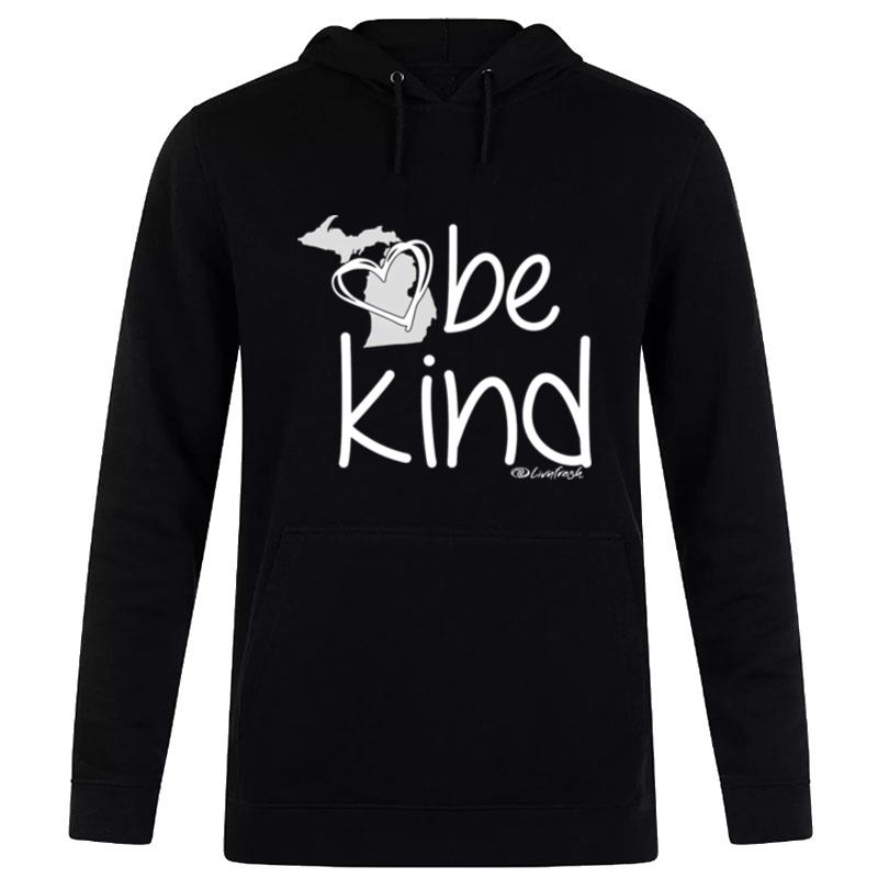 Michigan Be Kind Women's Varsity Fleece Heart Hoodie