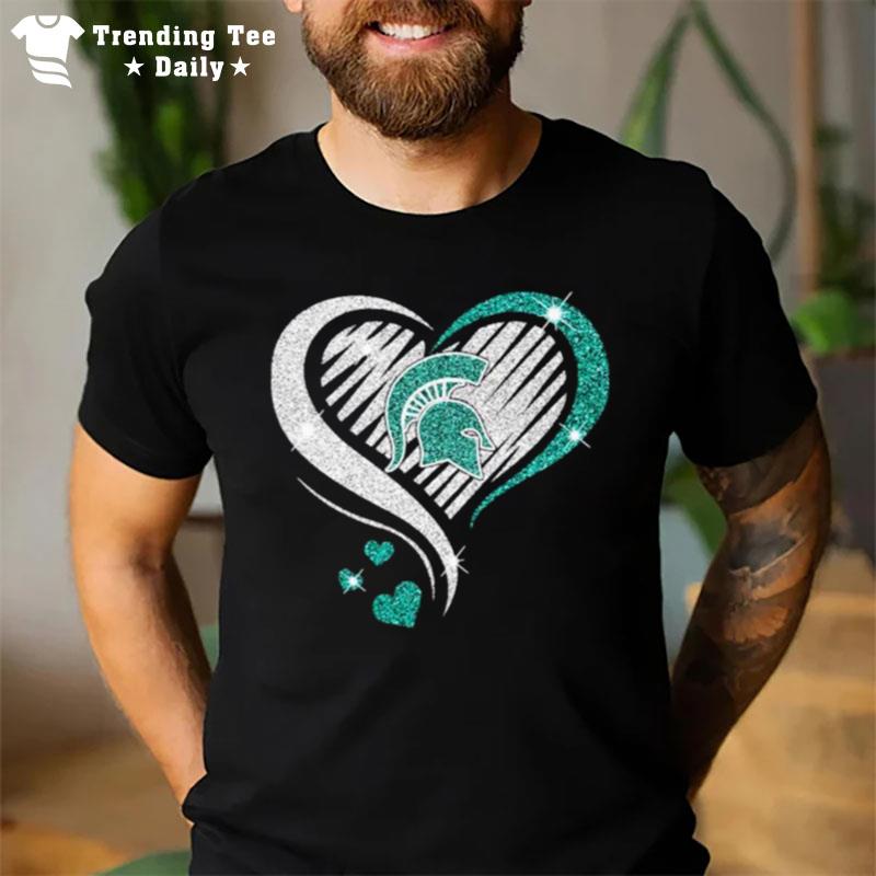 Michigan State Spartans Basketball Love Heart DI'mond 2023 Ncaa T-Shirt