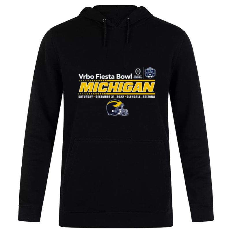 Michigan'team 2022 Cfp Semifinal Vrbo Fiesta Bowl Helme Hoodie