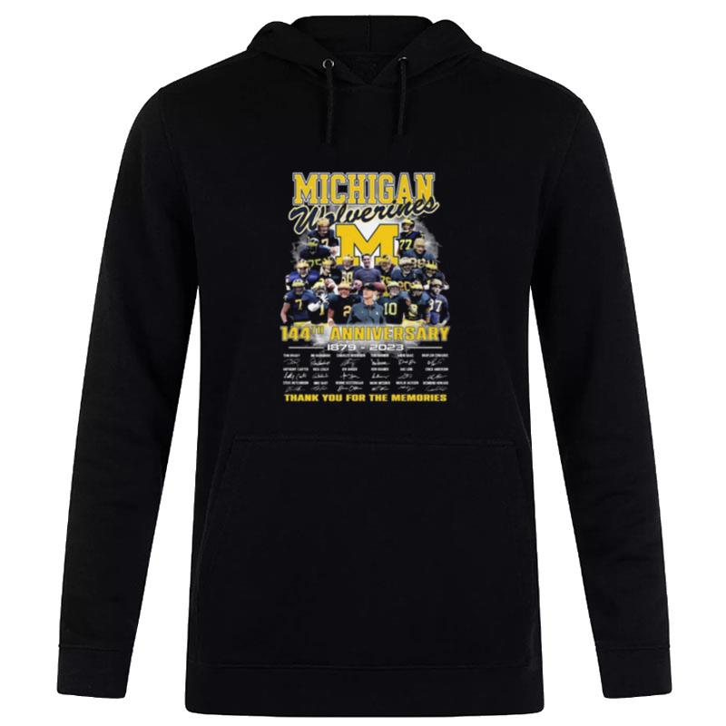 Michigan Wolverines 144Th Anniversary 1879 2023 Thank You For The Memories Sign'tures Hoodie