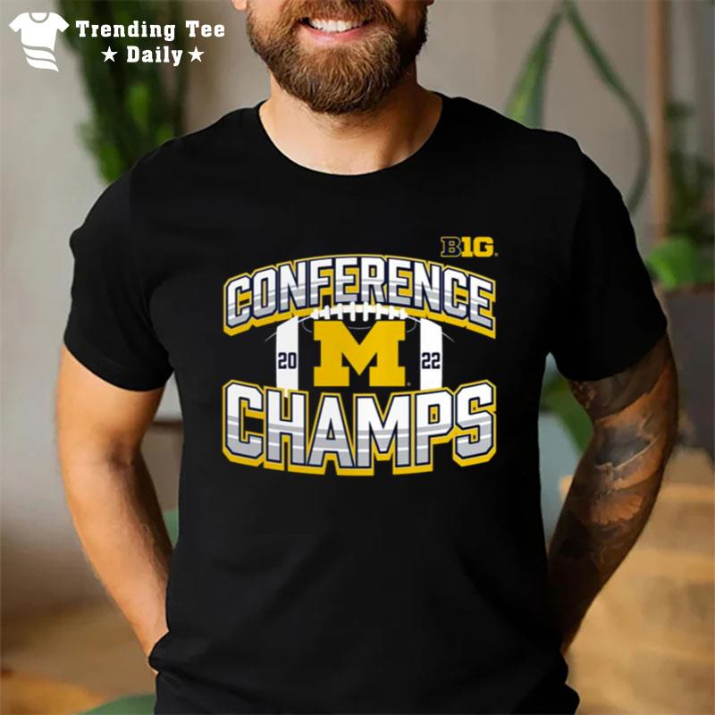 Michigan Wolverines 2022 Big Ten Football Conference Champions Icon Bold T-Shirt