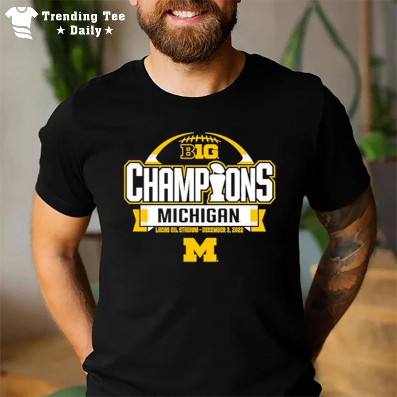 Michigan Wolverines Blue 84 2022 Big Ten Football Conference Champions T-Shirt