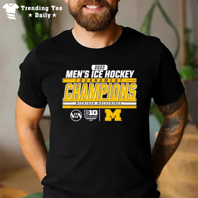 Michigan Wolverines Blue 84 2023 Big Ten Men's Ice Hockey Conference Tournament Champions T-Shirt