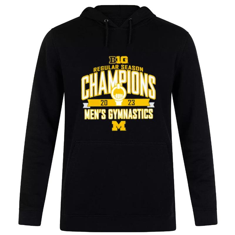 Michigan Wolverines Blue Gymnastics Regular Season Champions 84 2023 Big Ten Men's Hoodie