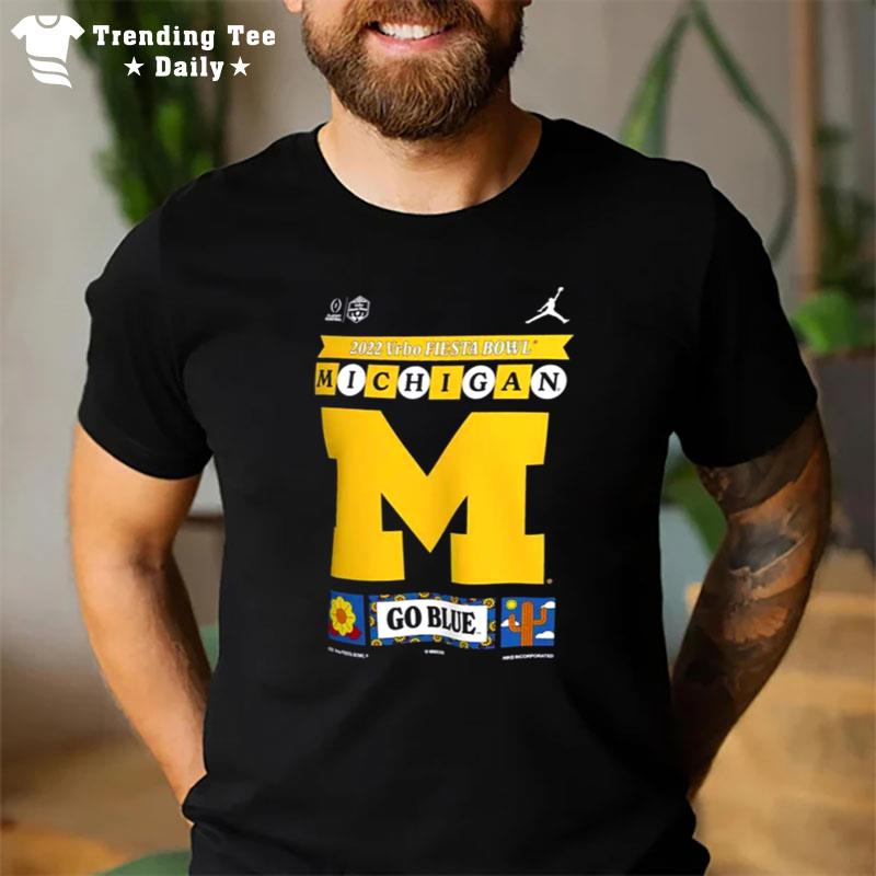 Michigan Wolverines College Football Playoff 2022 Fiesta Bowl Illustrated T-Shirt