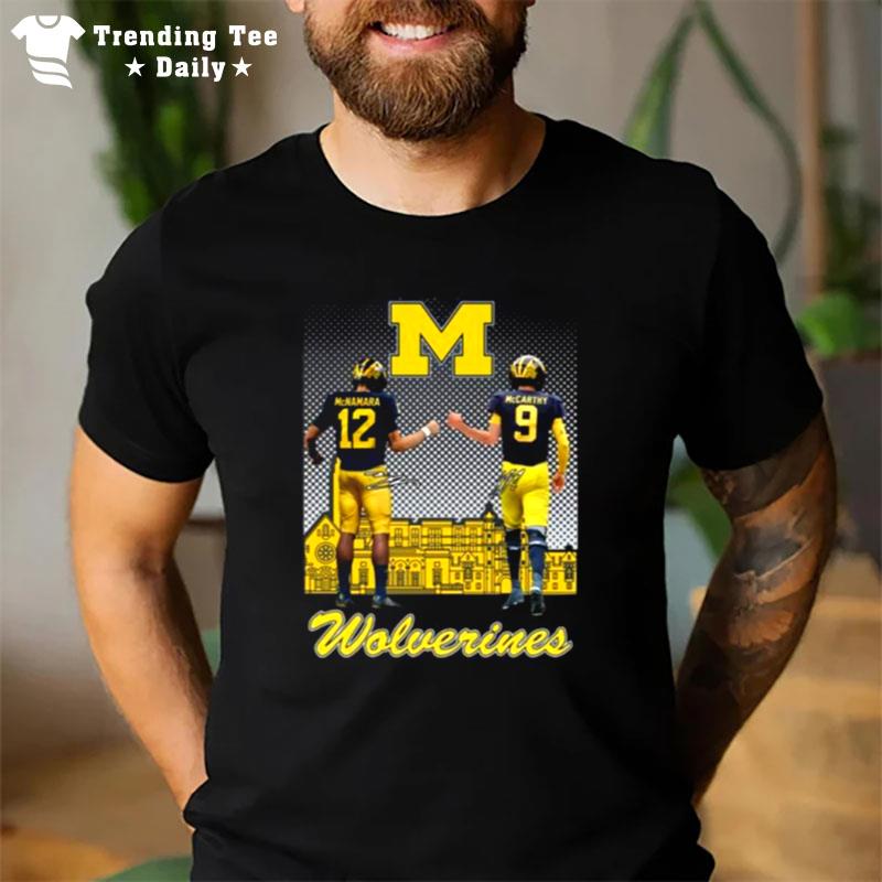 Michigan Wolverines Mcnamara And Mccarthy Skyline 2022 Sign'tures T-Shirt