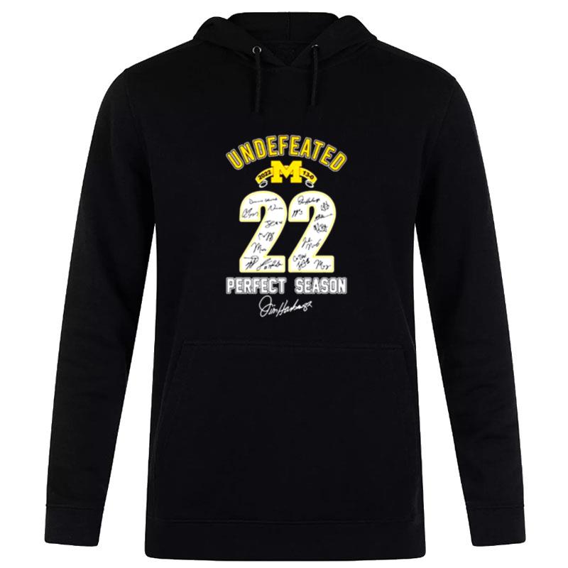 Michigan Wolverines Undefeated 2022 22 Perfect Season Sign'tures Hoodie