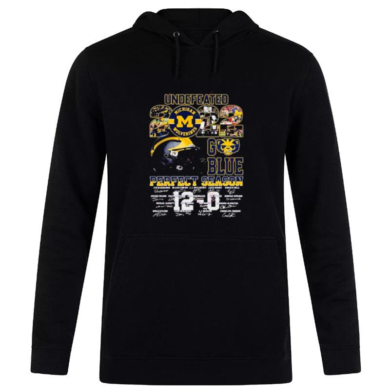 Michigan Wolverines Undefeated 2022 Go Blue Perfect Season 12 0 Sign'tures Hoodie