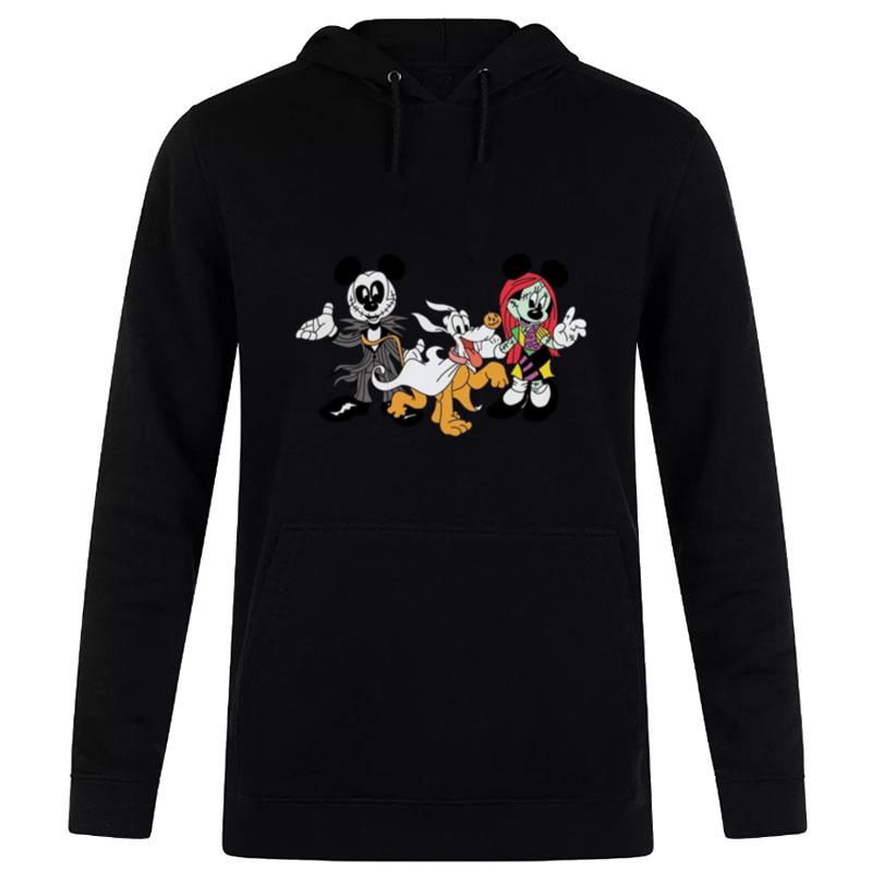 Mickey And Minnie Sally Jack Skellin'ton Couples Halloween Hoodie