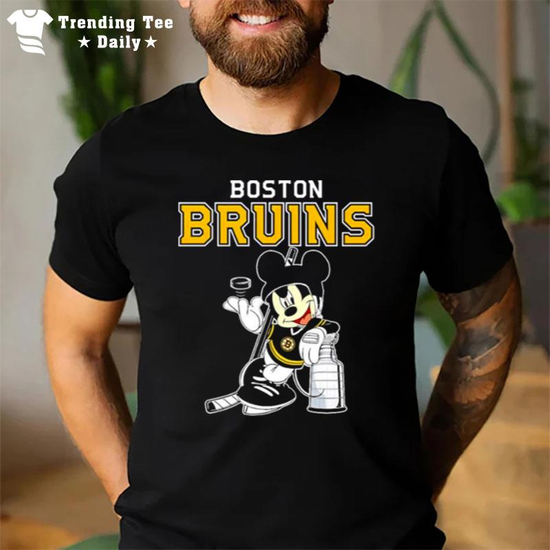 Mickey Boston Bruins With The Stanley Cup Hockey Nhl T-Shirt