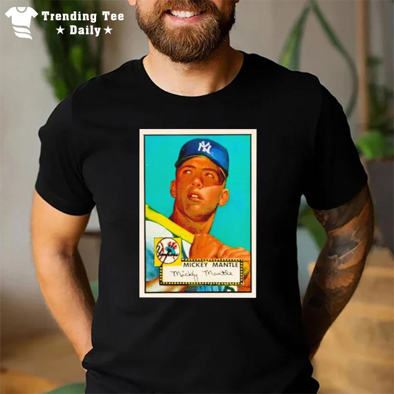 Mickey Mantle New York Yankees Retro Postcard T-Shirt