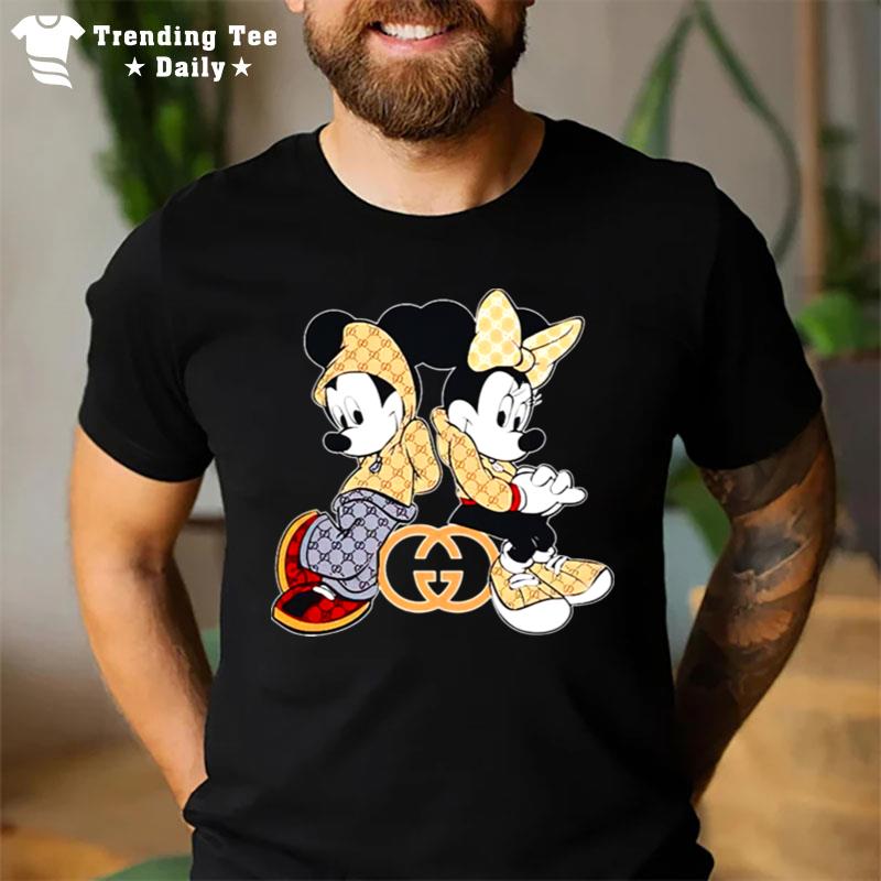 Mickey Mouse And Minnie Wear Gucci T-Shirt