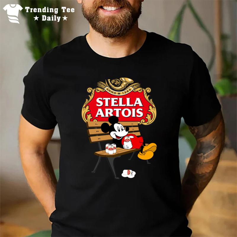 Mickey Mouse Drink Stella Artois T-Shirt