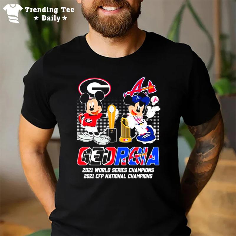 Mickey Mouse For Georgia Sports Teams Champions T-Shirt