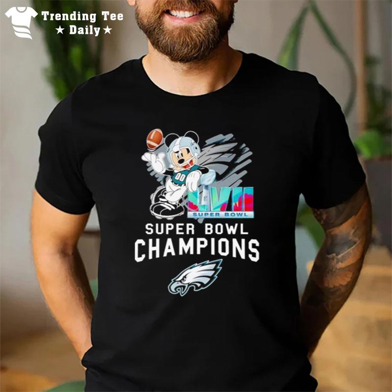 Mickey Mouse Philadelphia Eagles Super Bowl Lvii Champions T-Shirt