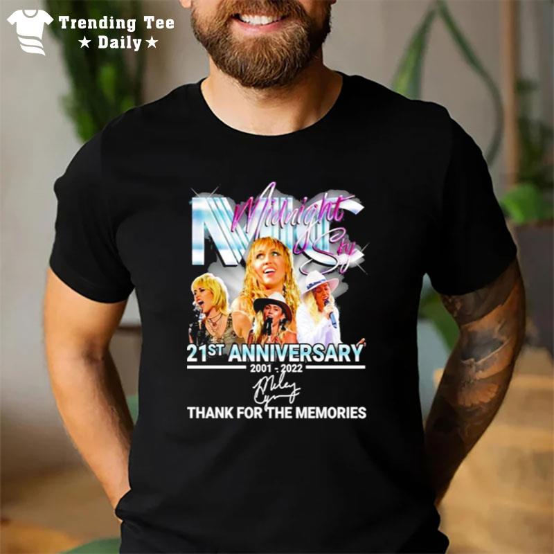 Miley Cyrus Signed 21St Anniversary 2001 2022 Thank For The Memories T-Shirt