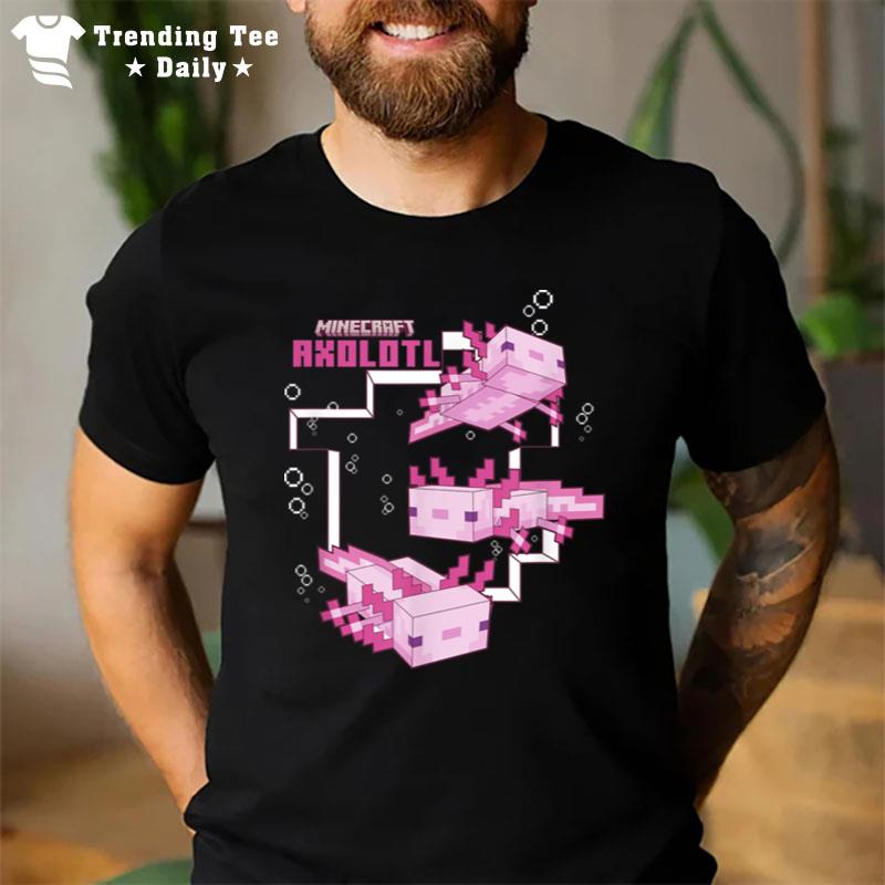 Minecraft Pink Axolotl Pond T-Shirt