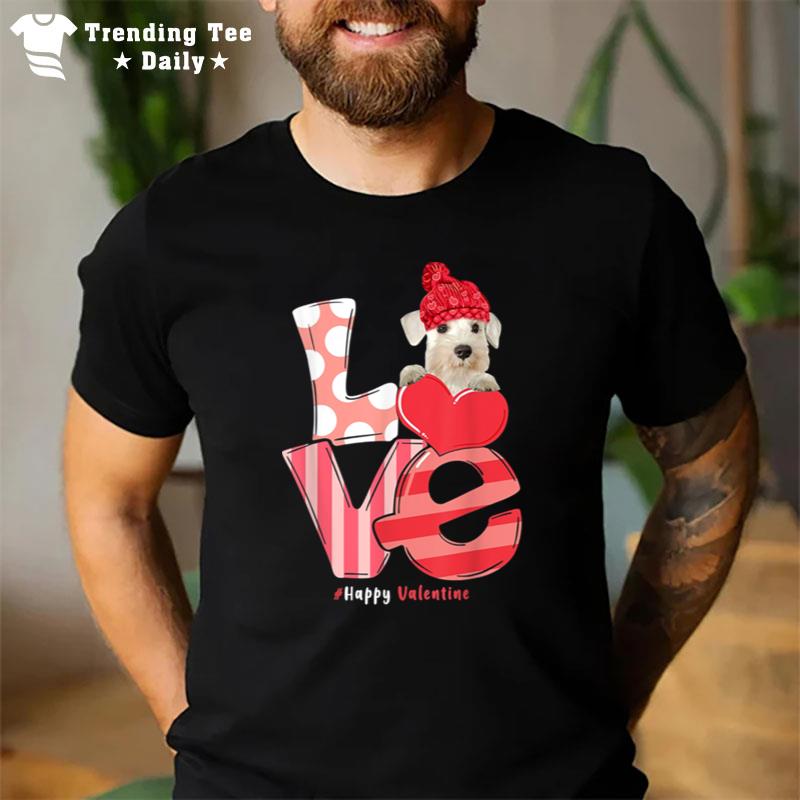 Miniature Schnauzer Love Happy Valentine Dogs Heart T-Shirt