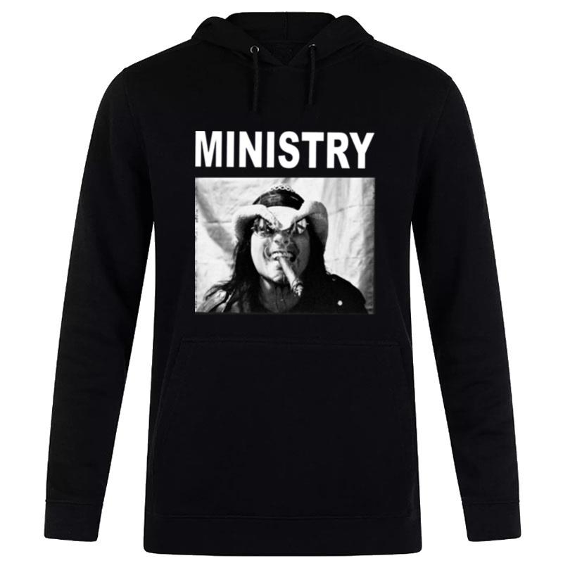 Ministry Band On Black Hoodie