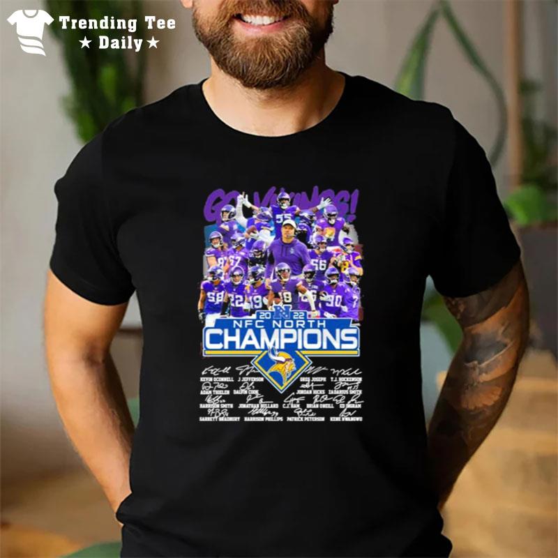 Minnesota Vikings 2022 Nfc North Champions Sign'tures T-Shirt