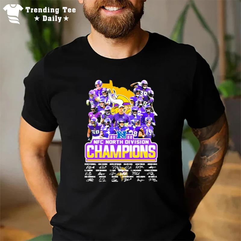 Minnesota Vikings 2022 Nfc North Division Champions Sign'tures T-Shirt