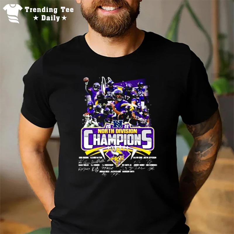 Minnesota Vikings 2022 North Division Champions Sign'tures T-Shirt