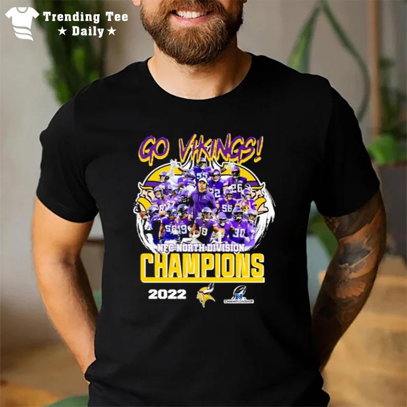 Minnesota Vikings Nfc North Champions 2022 Go Vikings Sign'tures T-Shirt