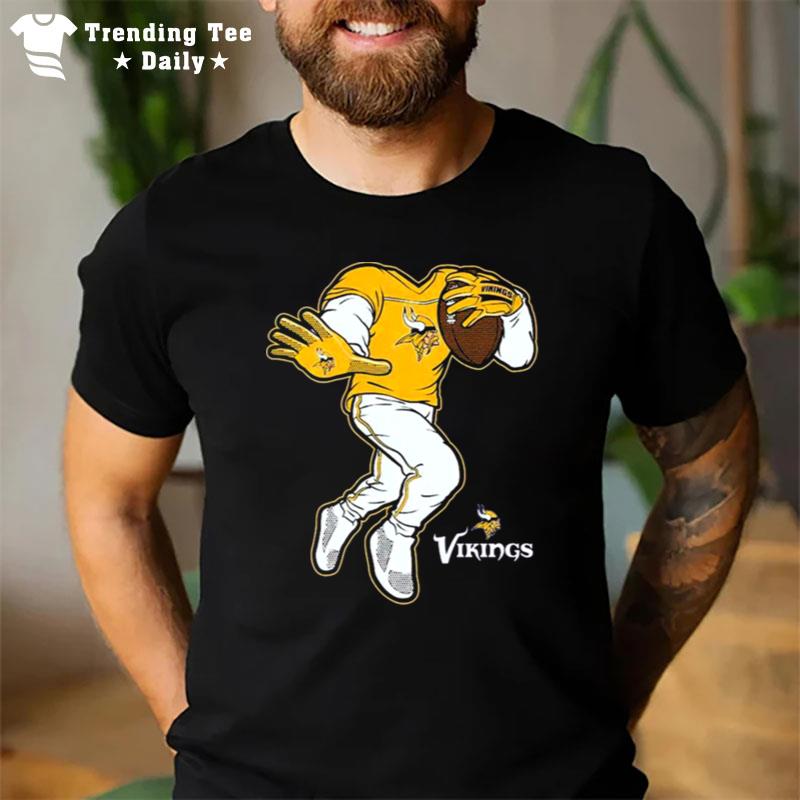 Minnesota Vikings Stiff Arm Football T-Shirt