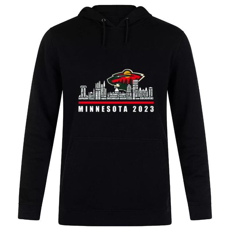 Minnesota Wild 2023 Season'team Players Names In City Hoodie