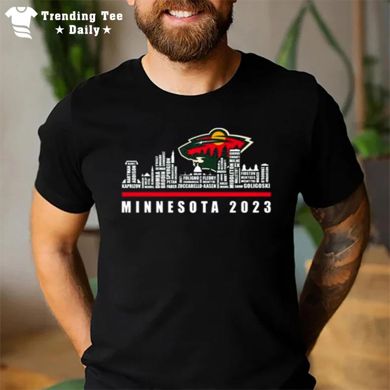 Minnesota Wild 2023 Season'team Players Names In City T-Shirt