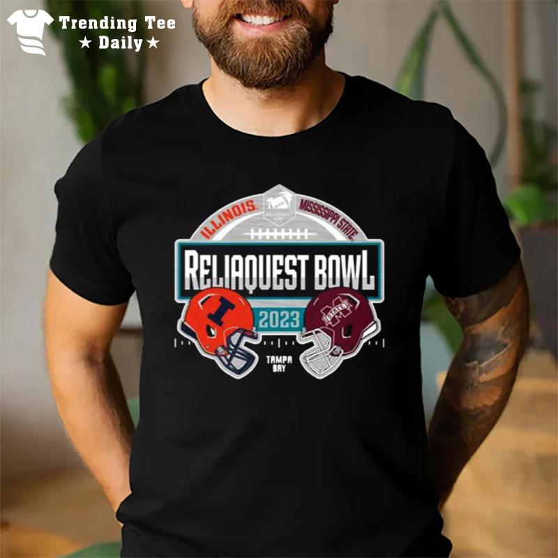 Mississippi State Vs Illinois 2023 Reliaquest Bowl Match Up T-Shirt