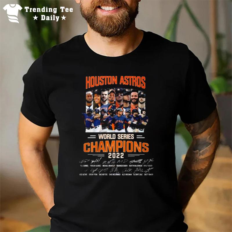 Mlb Houston Astros Team Winner 2022 World Series Champion Sign'tures T-Shirt