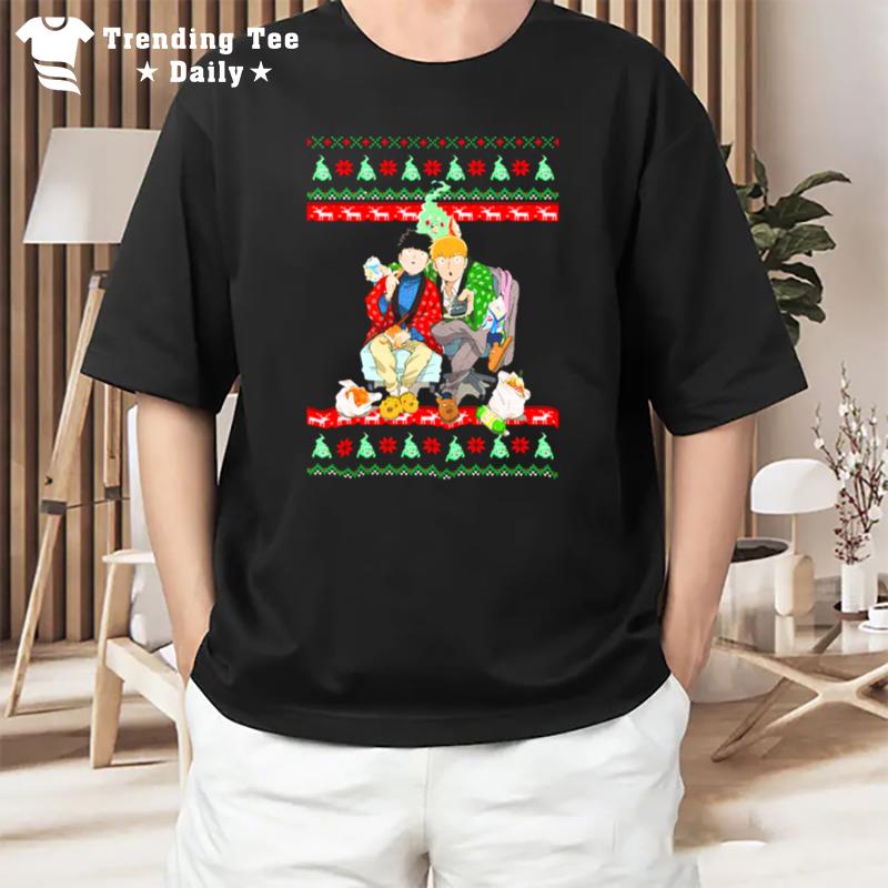 Mob Psycho 100 Christmas Shigeo And Arataka Christmas Anime T-Shirt