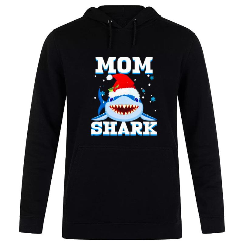 Mom Shark Santa Hat Merry Christmas Hoodie