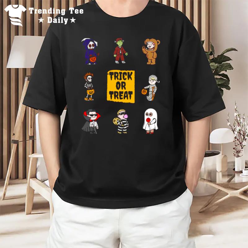 Momster Halloween'trick Or Treat Cute Chibi Horror Characters T-Shirt