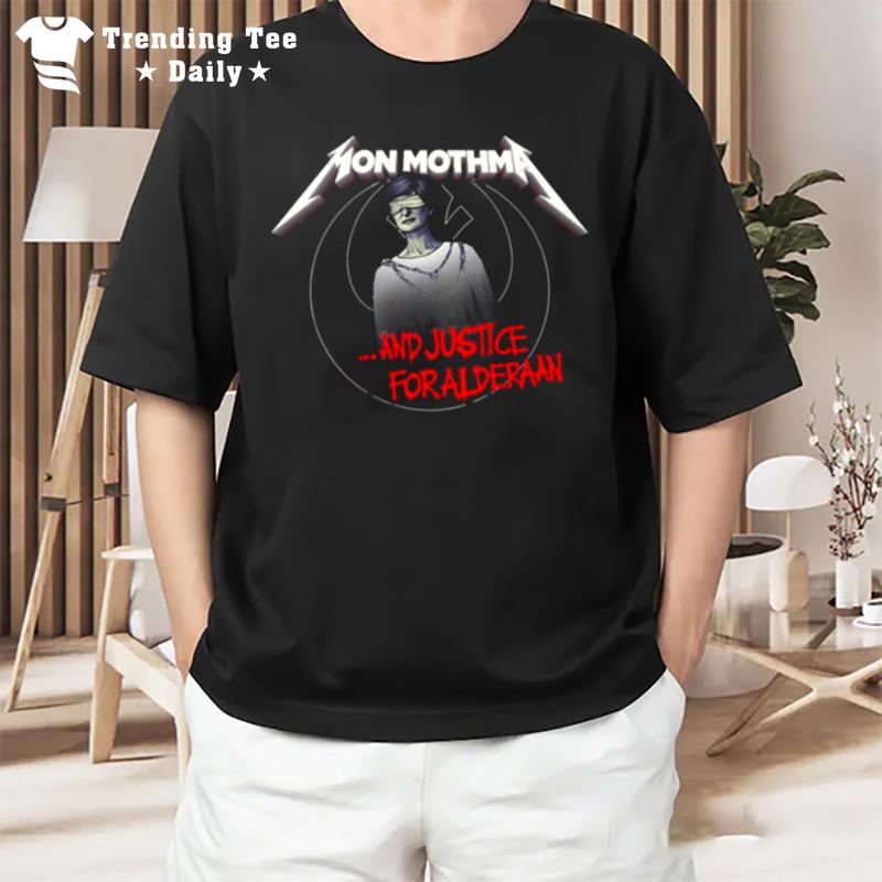 Mon Mothma And Justice Foralderaan Metal Rock Logo Star Wars T-Shirt