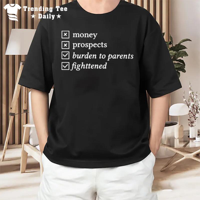 Money Prospects Burden'to Parents Fighttened T-Shirt