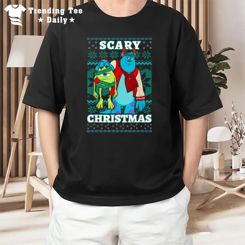 Mon'ters Christmas Scary Ugly Pattern Mon'ters Inc Cartoon Pixar T-Shirt