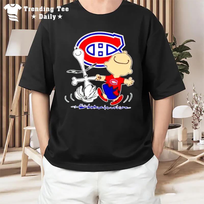 Montreal Canadiens Snoopy And Charlie Brown Dancing T-Shirt