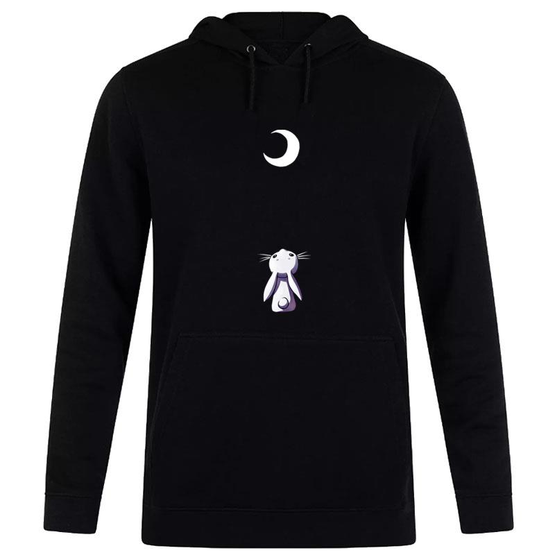 Moon Bunny Cute Lonely Hoodie