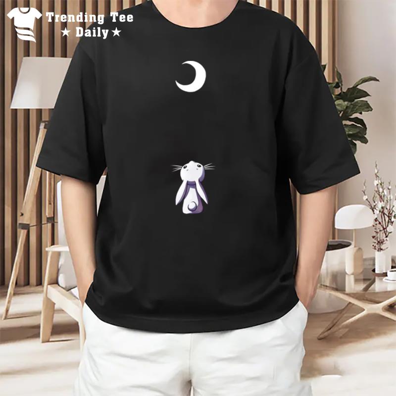 Moon Bunny Cute Lonely T-Shirt