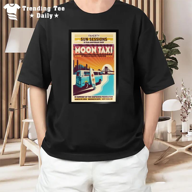 Moon'taxi New York March 1St 2023 Brooklyn Bowl Ny Poster T-Shirt