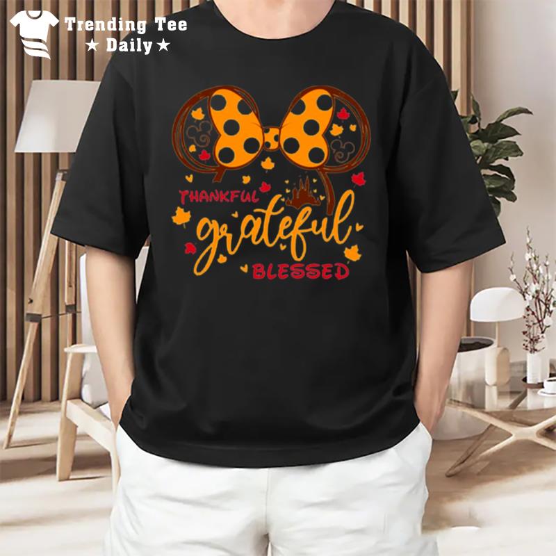 Mouse Thankful Grateful Blessed Disney Thanksgiving S T-Shirt