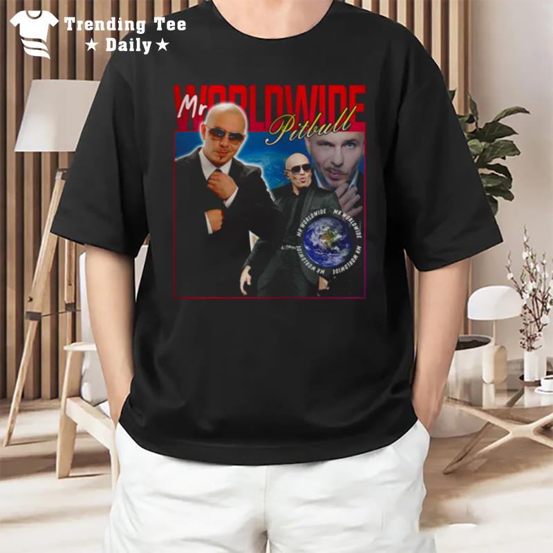 Mr Worldwide Homage Pitbull Music Inspired 90S Rap Vintage Graphic Bootleg T-Shirt