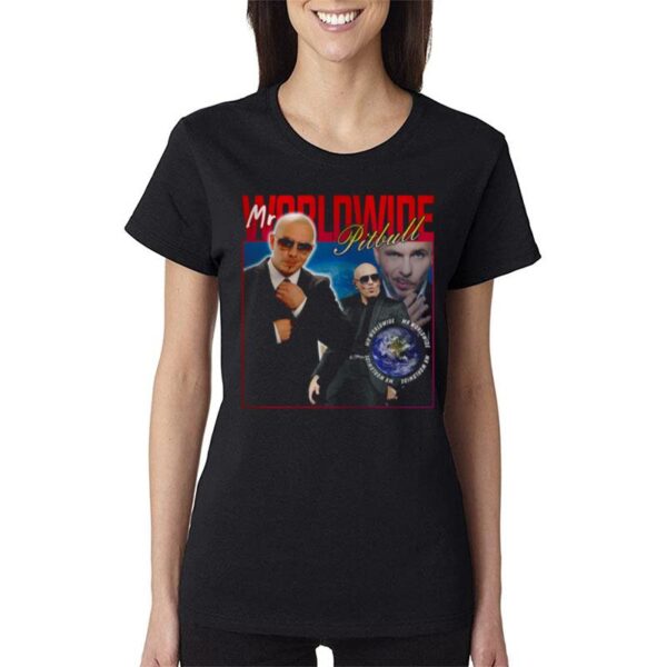 Mr Worldwide Homage Pitbull Music Inspired 90S Rap Vintage Graphic Bootleg Women T-Shirt