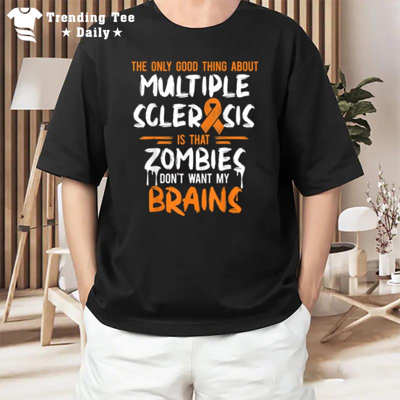 Multiple Sclerosis Awareness Ms Survivor Zombies Warrior T-Shirt