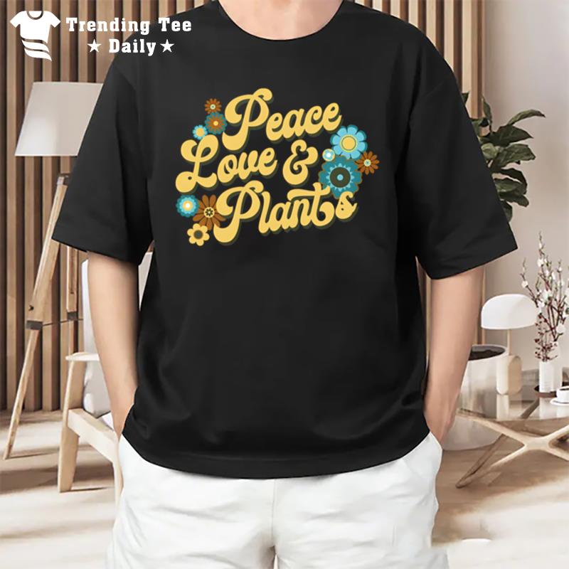 Mumbo Jumbo Peace Love And Plants Script Merch T-Shirt