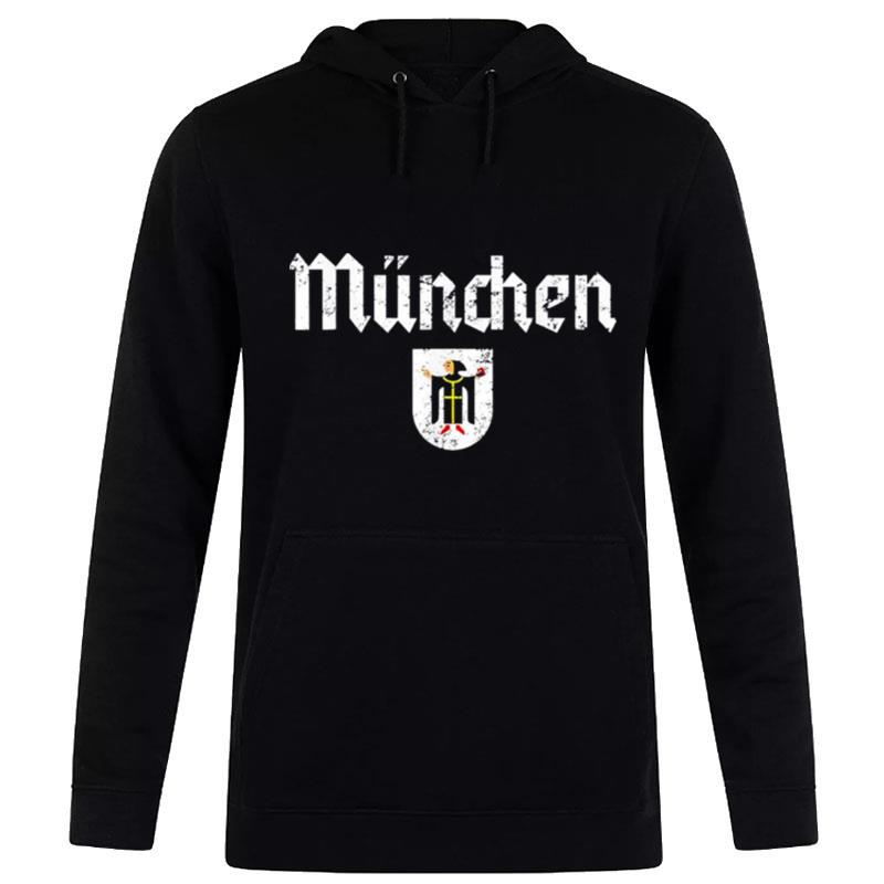 Munich Germany Muenchen Vintage Retro Distressed Hoodie