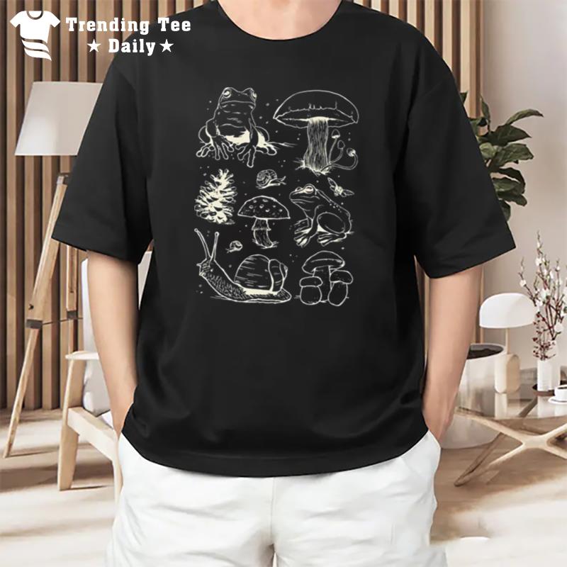 Mushrooms Frogs Bugs Botanical T-Shirt