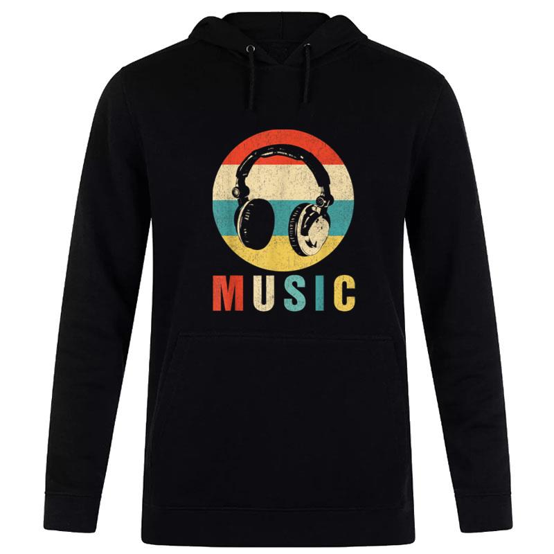 Music Lover Producer Dj Musician Funny Retro Headphones Hoodie